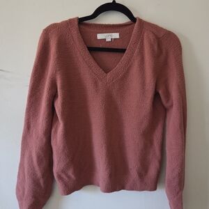 5/$20 LOFT Women's Dusty Rose V-Neck Sweater
